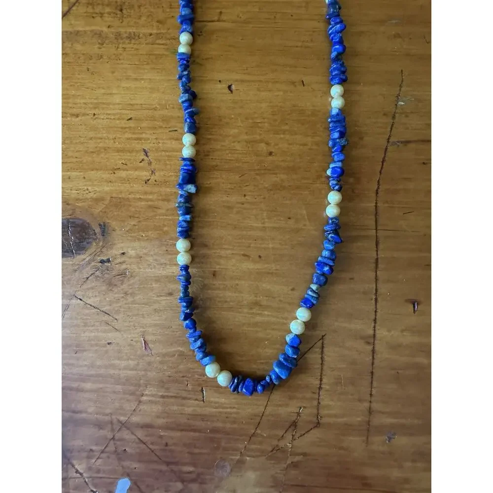 Boho Gemstone Necklace Bundle Amethyst Lapis Floral Beaded Layering Jewelry Lot
